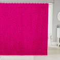 thumbnail image 1 of Manfei Dreamy Stars Polka Dot Shower Curtain 72Wx72L,Sprinkle Print Bathroom Curtain,Magenta Black, 1 of 5