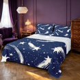 thumbnail image 1 of Manfei Dreamy Stars Queen Sheets,Galaxy Theme Queen Sheet Sets,Navy White,4pcs,1 Flat Sheet,1 Fitted Sheet and 2 Pillowcases, 1 of 6