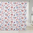 thumbnail image 1 of Manfei Dreamy Stars Shower Curtain 72Wx72L,Cute Firework Bathroom Curtain,Red Blue White, 1 of 5
