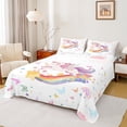 thumbnail image 1 of Manfei Dreamy Unicorn Bed Sheets Twin, Fairy Tale Twin Sheet Sets, Cartoon Butterfly Stars Bedding Sets Twin Size, Lightweight Bedroom Decoration, 3pcs, 1 of 7
