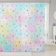 thumbnail image 1 of Manfei Dreamy Watercolor Stars Shower Curtain 72Wx72L,Kawaii Cartoon Theme Bathroom Curtain,Multicolor, 1 of 5