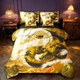 thumbnail image 1 of Manfei Eastern Dragon Animals 7-Piece Twin Bedding,Traditional Cloud Bedding Comforter Set,Brown,Black Reversible, 1 of 6
