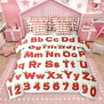thumbnail image 1 of Manfei Educational Learning 7-Piece Twin Bedding Sets,26 Letters Alphabet Bedding Comforter Set,Red Abc Alphabet Sheet Sets For Kids,Ultra Soft Home Decor Reversible, 1 of 9