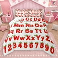thumbnail image 1 of Manfei Educational Learning Bedding Comforter Set,26 Letters Alphabet Twin Comforter Sets,Red Abc Alphabet Bedding Set For Kids,Ultra Soft Home Decor Reversible,2pcs, 1 of 9