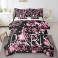 thumbnail image 1 of Manfei Eiffel Tower 7-Piece Bedding Comforter Set,Romantic France Paris King Bedding Sets,Pink Leopard Print Bed Sheets For Girls,Luxury Bedroom Decor, 1 of 8