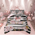 thumbnail image 1 of Manfei Elegance Dress Bedding Comforter Set for Girls, Modern Pink Fashion Twin Comforter Sets, Romantic Eiffel Tower Reversible Bedding Set, Ultra Soft Home Decor, 2pcs, 1 of 8