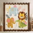 thumbnail image 1 of Manfei Elephant Lion Crocodile Blackout Curtains Set of 2 (52x84 Each) for Preppy Children Kids,Kawaii Animal Window Curtains,Cartoon Wildlife Curtains and Drapes,Breathable Home Decor, 1 of 6