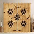 thumbnail image 1 of Manfei Embossed Sand Paw Blackout Curtains Set of 2 (52x84 Each), Animal Footprint Curtain, Tan Brown, 1 of 6