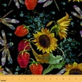 thumbnail image 1 of Manfei Embroidery Sunflower Fabric by the Yard (5 Yards), Cute Strawberry Decorative Fabric by the Yard, Chic Dragonfly Sewing & Crafting Fabric, 1 of 6
