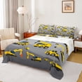 thumbnail image 1 of Manfei Equipped Truck Twin Sheet Sets,Excavator Crane Car Twin Fitted Sheet,Yellow Gray Flat Sheet For Boys Teens,Ultra Soft Home Decor,3pcs, 1 of 7