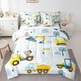 thumbnail image 1 of Manfei Excavator Bedding Comforter Set 7 Pieces,Construction Vehicles Full Bedding Set,Equipment Trucks Fitted Sheet Flat Sheet For Boys Kids,Super Cozy Room Decor Reversible, 1 of 8