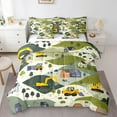 thumbnail image 1 of Manfei Excavator Bulldozer Bedding Comforter Set 7-Piece,Construction Vehicles King Bedding Sets,Green Yellow Bed Sheets For Boys Kids,Super Cozy Room Decor, 1 of 8