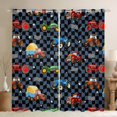 thumbnail image 1 of Manfei Excavator Truck Blackout Curtains Set of 2 (52x84 Each) for Kids, Cartoon Cute Vehicle Window Curtains, Stars Checkered Flag Curtains and Drapes, Curtains and Drapes Bedroom Decor, 1 of 6