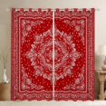 thumbnail image 1 of Manfei Exotic Style Flowers Curtains Pack of 2 (42x84 Each),Rustic Damask Print Curtains Blackout,Red White Bedroom Curtains For Kids,Ultra Soft Home Decor, 1 of 6