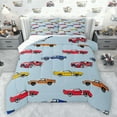 thumbnail image 1 of Manfei Extreme Sport Game Queen Comforter Set,Colorful Race Car Bedding Sets,Red Blue Orange Bedding Comforter Set For Teens,Luxury Bedroom Decor Reversible,3-Piece, 1 of 8