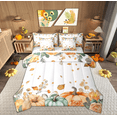 thumbnail image 1 of Manfei Fall Autumn Leaf Bedding Comforter Set 7pcs, Harvest Pumpkin Flower Queen Bedding Sets, Teen Kid Adult Reversible Queen Sheet Sets, Ultra Soft Home Decor, 1 of 7