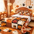 thumbnail image 1 of Manfei Fall Maples Leaf Pumpkin Bed Sheets,Kawaii Halloween Ghost Full Size Sheets,4pcs,1 Flat Sheet,1 Fitted Sheet and 2 Pillowcases, 1 of 6
