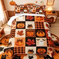 thumbnail image 1 of Manfei Fall Maples Leaf Pumpkin Quilt Full,Kawaii Halloween Ghost Full Bedspread Sets,3pcs,1 Coverlet and 2 Pillowcases, 1 of 7