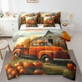 thumbnail image 1 of Manfei Fall Pumpkin 7-Piece Bedding Comforter Set,Autumn Theme King Bedding Sets,Orange Truck Bed Sheets For Adults,Breathable Home Decor Reversible, 1 of 8