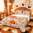 thumbnail image 1 of Manfei Fall Pumpkin Print Bed Sheets,Maple Leaf Fall Print Full Size Sheets,4-Piece,1 Flat Sheet,1 Fitted Sheet and 2 Pillowcases, 1 of 6