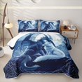 thumbnail image 1 of Manfei Fantasy Blue Dragon Animals Twin Quilt Set,Tree Flower Moon Twin Coverlet Set,Navy,2-Piece,1 Bedspread and 1 Pillowcase, 1 of 7