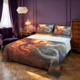thumbnail image 1 of Manfei Fantasy Dragon Animals King Sheets,Gothic Cloud Bedding,Orange Red,4 Pieces,1 Flat Sheet,1 Fitted Sheet and 2 Pillowcases, 1 of 6