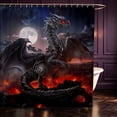 thumbnail image 1 of Manfei Fantasy Dragon Animals Shower Curtain 72Wx78L,Gothic Wildlife Bath Curtain,Red Blue, 1 of 5