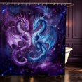 thumbnail image 1 of Manfei Fantasy Dragon Wildlife Shower Curtain 72Wx78L,Gothic Cloud Starry Sky Bath Curtain,Blue Purple, 1 of 5