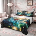 thumbnail image 1 of Manfei Fantasy Kitsune Queen Sheet Sets for Home, Forest Water Bed Set for Office, Green White Red 4-Piece, 1 Flat Sheet, 1 Fitted Sheet and 2 Pillowcases, 1 of 6