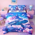 thumbnail image 1 of Manfei Fantasy Sea Turtle Twin Bedding Sets for Kids Boys and Girls, Magical Princess Castle Bedding Comforter Set, Stars Reversible 7 Pieces, 1 of 6