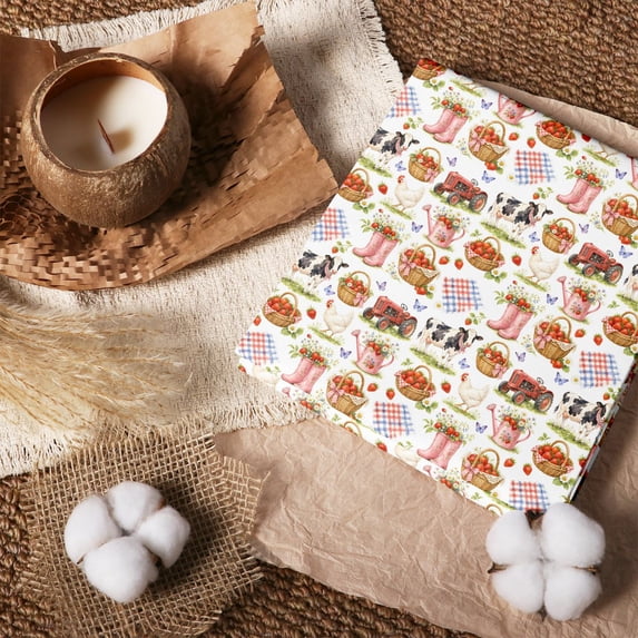Manfei Farm Cow 100% Cotton Fabric by the Yard 1 Yard, Chicken Barn ...
