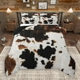 thumbnail image 1 of Manfei Farm Cow Hide Bedding Comforter Set,Rustic Farmhouse Cabin Twin Comforter Sets,Brown Black White Bedding Set For Men Women,Ultra Soft Home Decor Reversible,2pcs, 1 of 9
