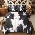 thumbnail image 1 of Manfei Farm Cow Spot 7-Piece Twin Bedding,Minimalist Animal Pattern Bedding Comforter Set,Black White, 1 of 6