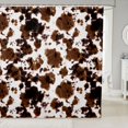 thumbnail image 1 of Manfei Farm Cow Spot Shower Curtain 72Wx72L,Rustic Farm Animal Bathroom Curtain,Brown Beige, 1 of 6