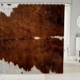thumbnail image 1 of Manfei Farm Cow Spot Shower Curtain 72Wx78L,Rustic Farm Animal Bath Curtain,Brown Off White, 1 of 6