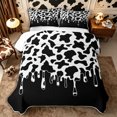 thumbnail image 1 of Manfei Farm Cow Spot Twin Quilt Set 2 Pieces,Abstract Animal Spot Twin Coverlet Set,Black White,1 Bedspread and 1 Pillowcase, 1 of 7