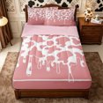 thumbnail image 1 of Manfei Farm Cow Spot Zipper Queen Comforter Set with Fitted Sheet and 2 Pillowcases,Abstract Animal Spot Zipper Bedding Set,Light Pink White,Reversible, 1 of 7