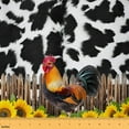 thumbnail image 1 of Manfei Farm Rooster Chicken Fabric by the Yard (5 Yards), Black White Cow Print Decorative Fabric by the Yard, Chic Sunflower Sewing & Crafting Fabric, 1 of 6