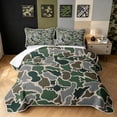 thumbnail image 1 of Manfei Farmhouse Airplane Camo Twin Quilt Set, Mid Century Vehicle Twin Coverlet Set, Woodland Green, 2-Piece, 1 Bedspread and 1 Pillowcase, 1 of 7