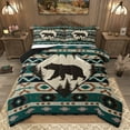 thumbnail image 1 of Homewish Farmhouse Bear Child Bedding Comforter Set, Western Tribal Aztec Twin Comforter Sets, Rustic Farmhouse Animal Reversible Bedding Set, Breathable Home Decor, 2 Pieces, 1 of 8