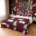 thumbnail image 1 of Manfei Farmhouse Bear Queen Sheets, Winter Pine Tree Queen Sheet Sets, Dark Brown Red, 4-Piece, 1 Flat Sheet, 1 Fitted Sheet and 2 Pillowcases, 1 of 6