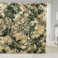 thumbnail image 1 of Manfei Farmhouse Botanical Shower Curtain 72Wx78L, Vintage Camo Branches Bath Curtain, Sage Green, 1 of 5