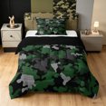 thumbnail image 1 of Manfei Farmhouse Camo Twin Comforter Sets, Mid Century Abstract Bedding Set, Olive Green, Black Reversible, 2-Piece, 1 Comforter and 1 Pillowcase, 1 of 7