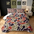 thumbnail image 1 of Manfei Farmhouse Camo Twin Quilt Set, Game Controller Twin Coverlet Set, Rust, 2-Piece, 1 Bedspread and 1 Pillowcase, 1 of 7