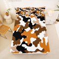 thumbnail image 1 of Manfei Farmhouse Camouflage Fitted Sheet Queen, Old Fashion Camo Bedding, Orange White, 3-Piece, 1 Fitted Sheet and 2 Pillowcases, 1 of 6