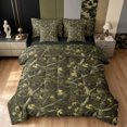 thumbnail image 1 of Manfei Farmhouse Camouflage Full Size Bedding Sets, Contemporary Art Camo Full Size Bed in a Bag, Olive Green, Black Reversible, 7-Piece, 1 of 6