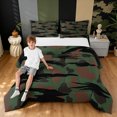 thumbnail image 1 of Manfei Farmhouse Camouflage Queen Comforter Set, Mid Century Camo Comforter Sets Queen, Rust, Black Reversible, 3-Piece, 1 Comforter and 2 Pillowcases, 1 of 7
