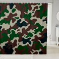 thumbnail image 1 of Manfei Farmhouse Camouflage Shower Curtain 72Wx72L, Contemporary Art Camo Shower Curtain 72Wx72L, Forest Green, 1 of 5
