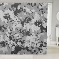 thumbnail image 1 of Manfei Farmhouse Camouflage Shower Curtain 72Wx72L, Old Fashion Camo Shower Curtain 72Wx72L, Light Gray, 1 of 5