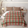 thumbnail image 1 of Manfei Farmhouse Christmas Twin Quilt Set,Rustic Holiday Plaid Twin Coverlet Set,Red,2pcs,1 Bedspread and 1 Pillowcase, 1 of 7